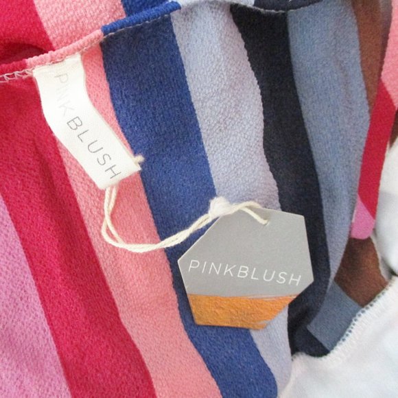 Pink Blush Striped Maxi Wrap Dress, S - Picture 5 of 6